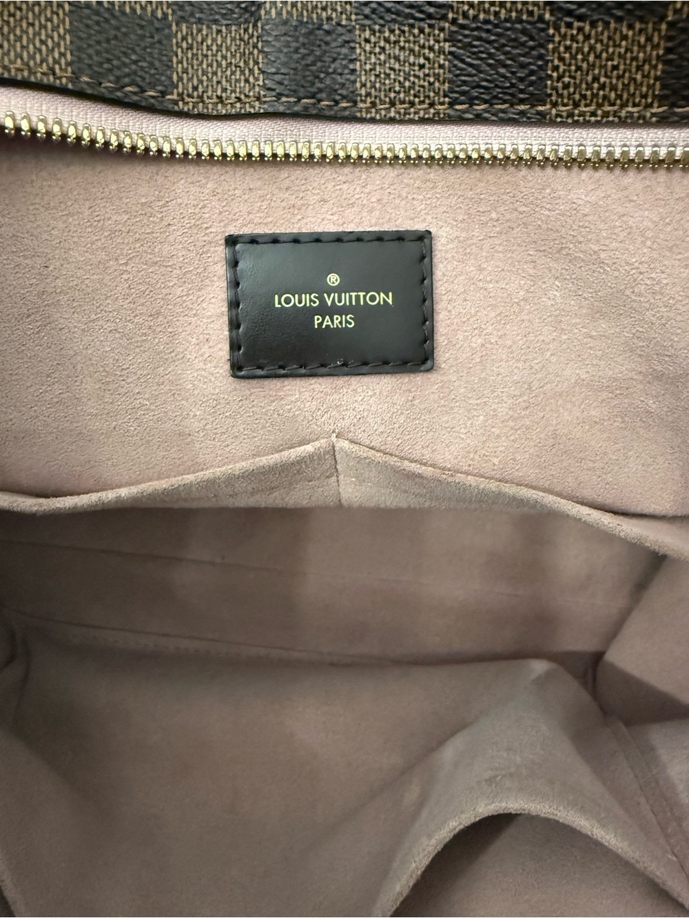 Louis Vuitton Damier Ebene Tote with Pink Center Panel - Picture 7 of 15